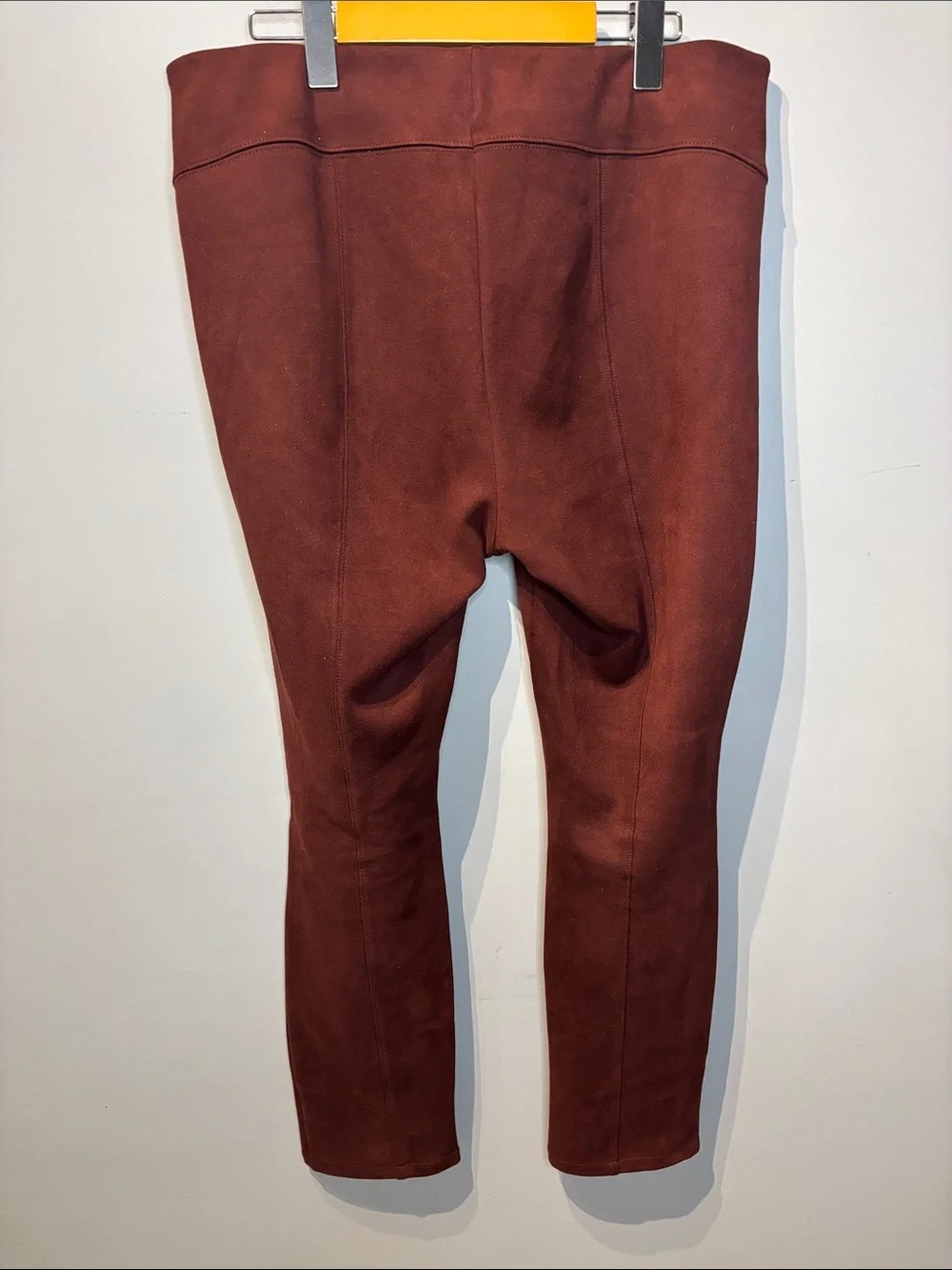Anthropologie Faux Suede Burgundy Leggings - Picture 3 of 6